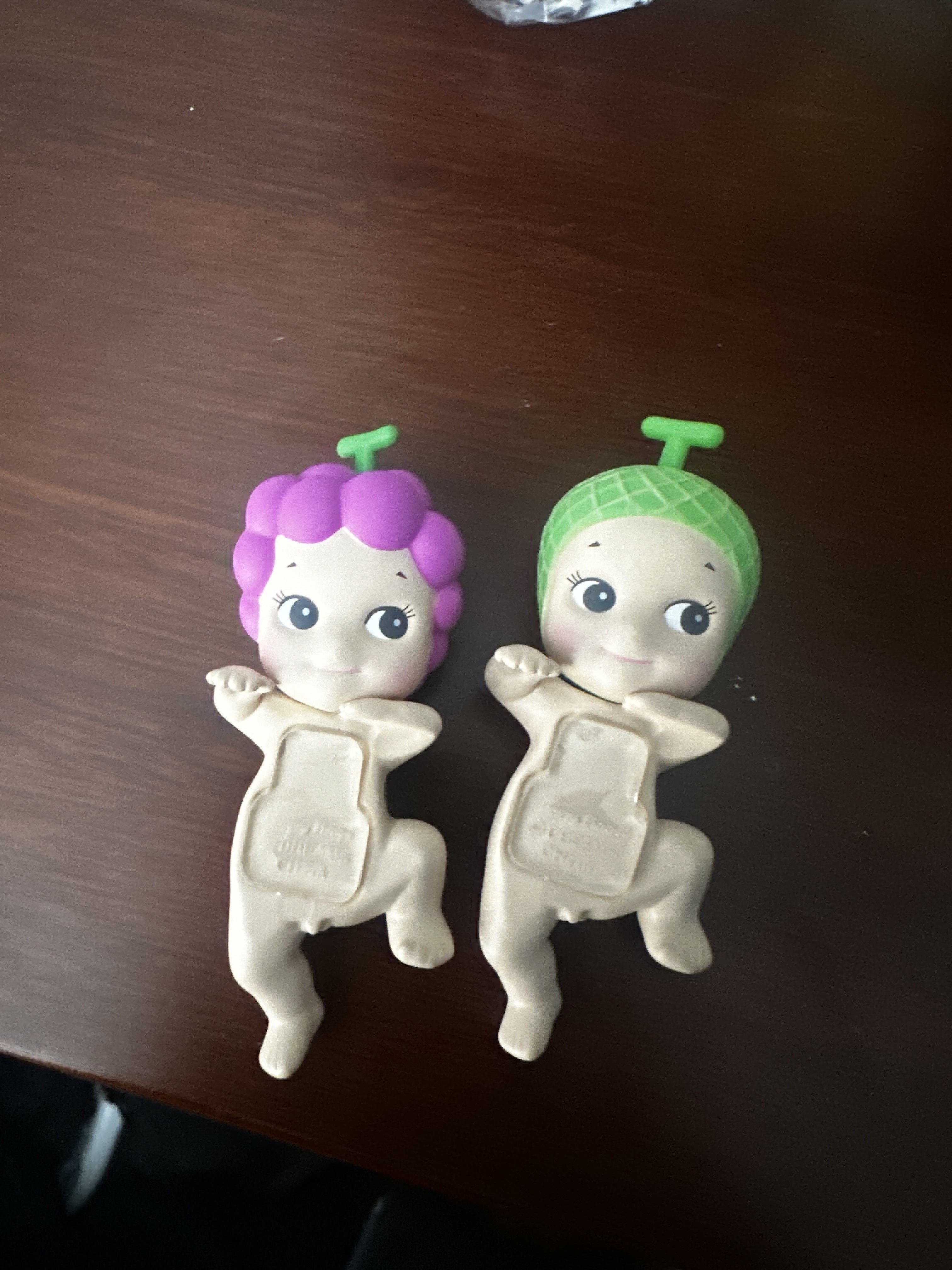 Cutie capsule pulls lined up by color.